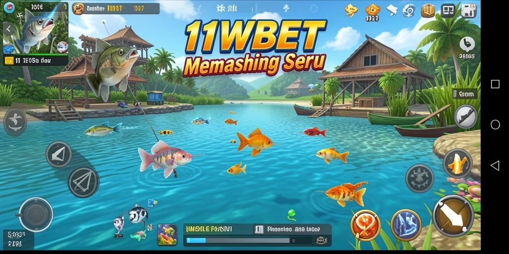 Tampilan gameplay menarik dari 11WBET dengan aksi memancing seru.