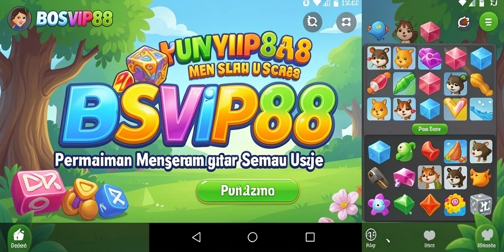 Tampilan gameplay <strong>BOSVIP88</strong> yang penuh warna dan menantang.
