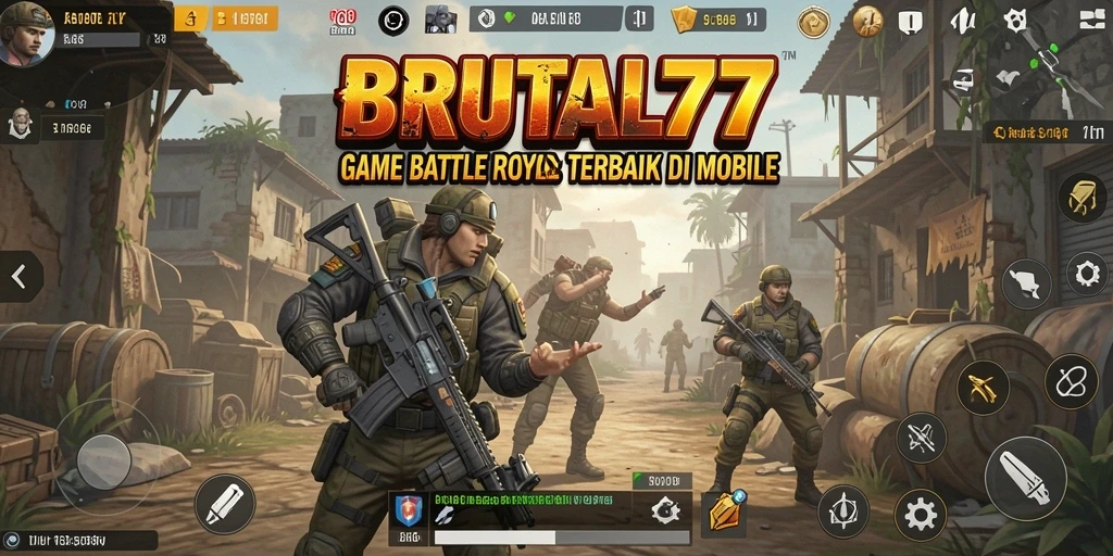 Tampilan seru dari gameplay BRUTAL77 dengan aksi pertempuran terbaik.