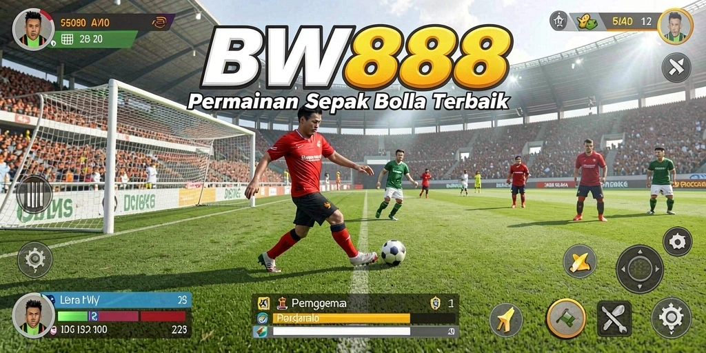 Tampilan permainan sepak bola yang mendebarkan dan grafis tajam.