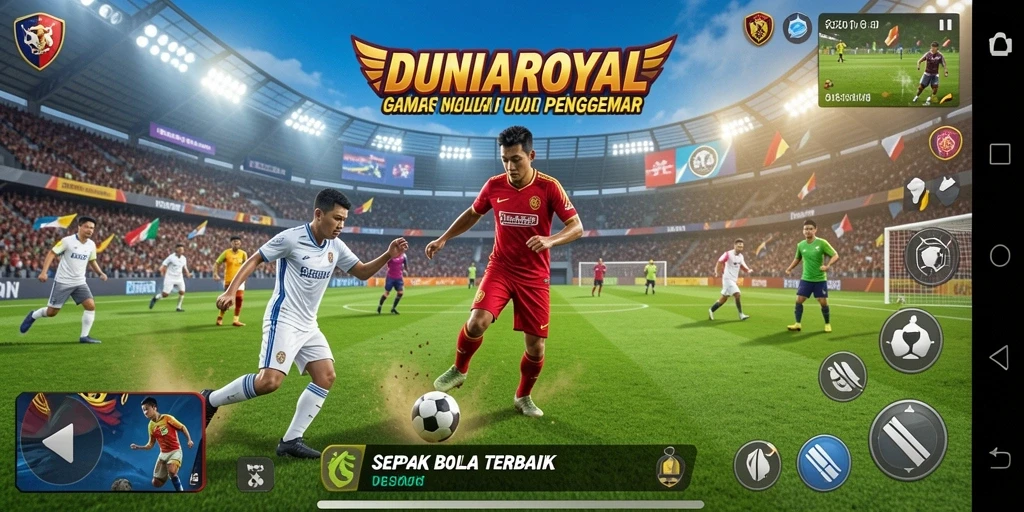 Tampilan gameplay DUNIAROYAL yang mendebarkan saat pertandingan berlangsung.