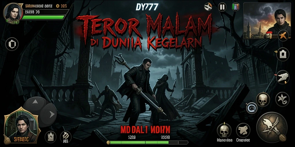 Screenshot gameplay DY777 menampilkan suasana mencekam dan menyeramkan.