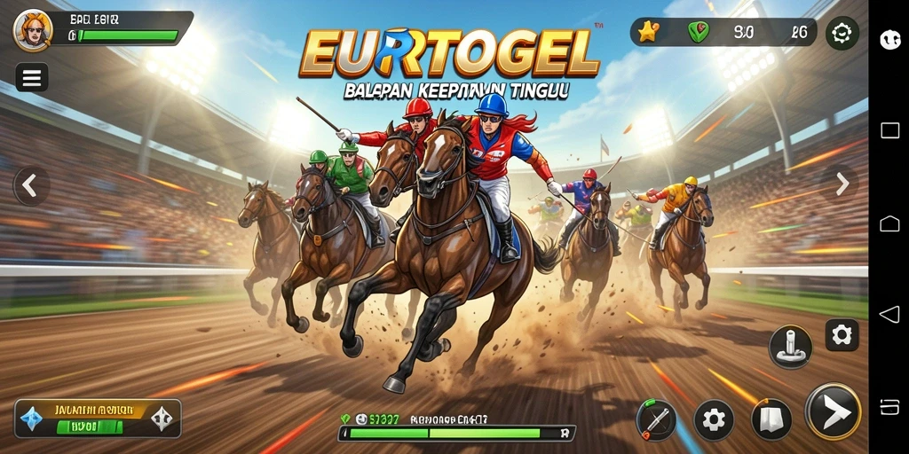 Tampilan gameplay EUROTOGEL dengan mobil balap cepat.