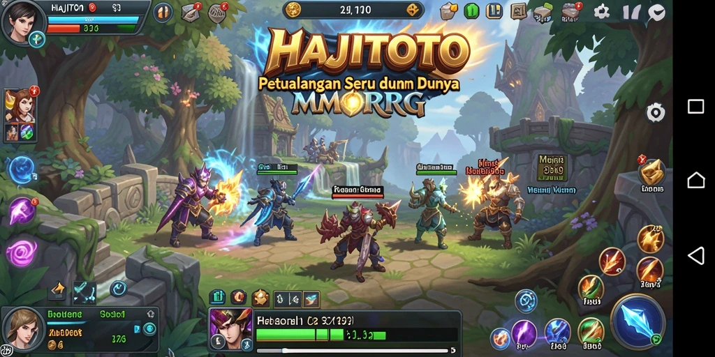 Screenshot gameplay HAJITOTO yang menampilkan pertempuran monster epik.