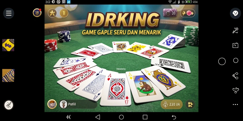 Tampilan gameplay IDRKING yang seru dan interaktif.
