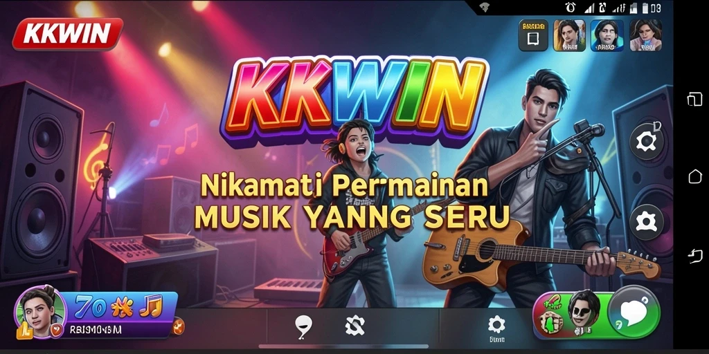 Tampilan gameplay KKWIN yang menarik saat bernyanyi lagu favorit.