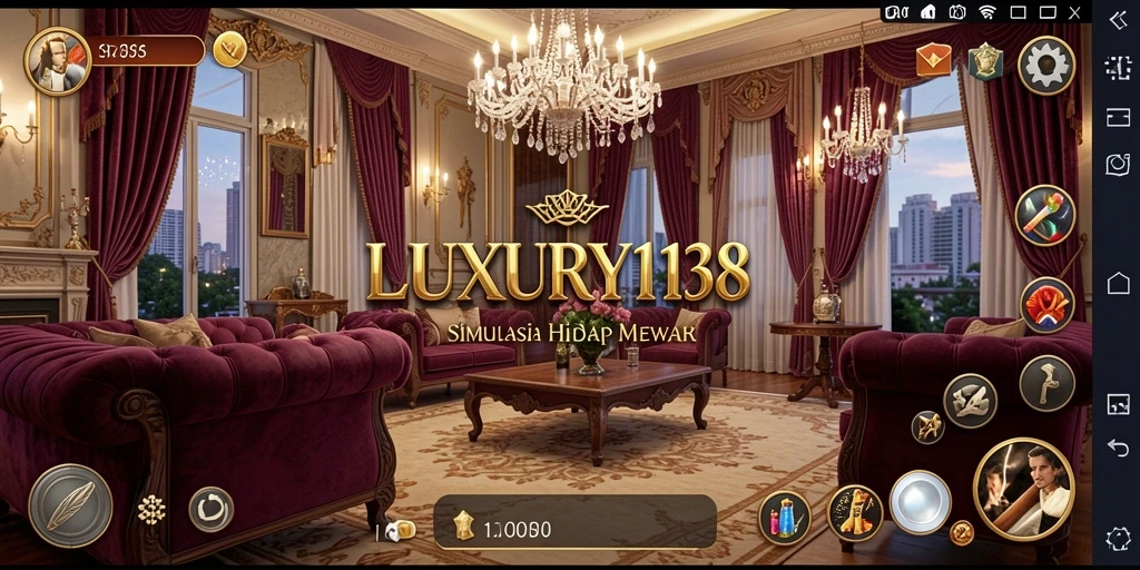 Screenshot gameplay LUXURY138 dengan pemandangan kehidupan mewah.