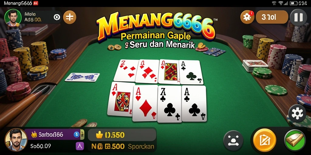 Tampilan gameplay seru dari MENANG666 dalam permainan Gaple.