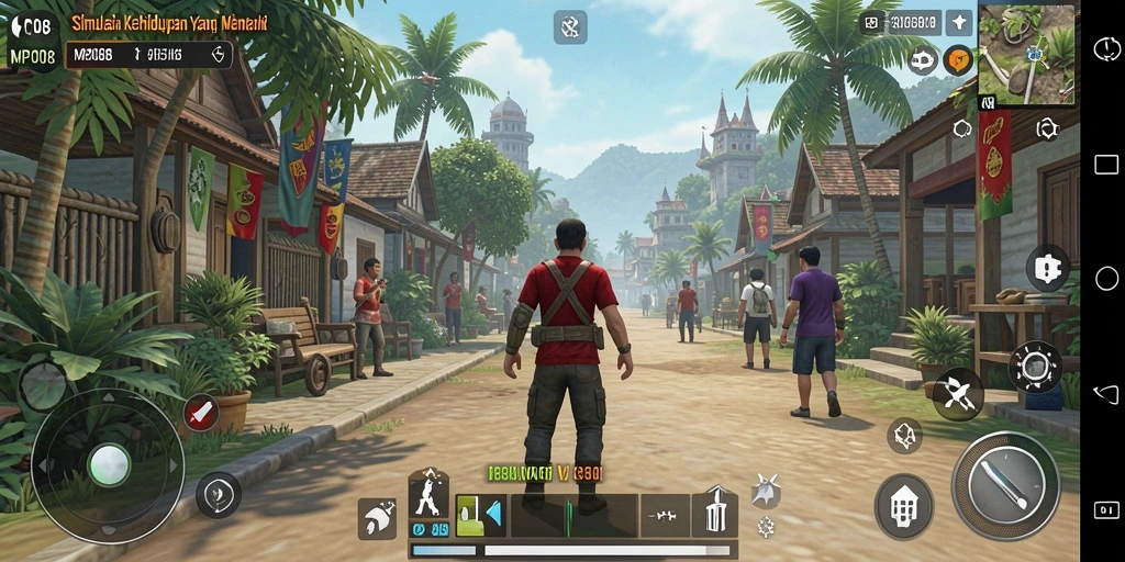 Screenshot MPO08 menampilkan karakter sedang berinteraksi dalam kehidupan sehari-hari.