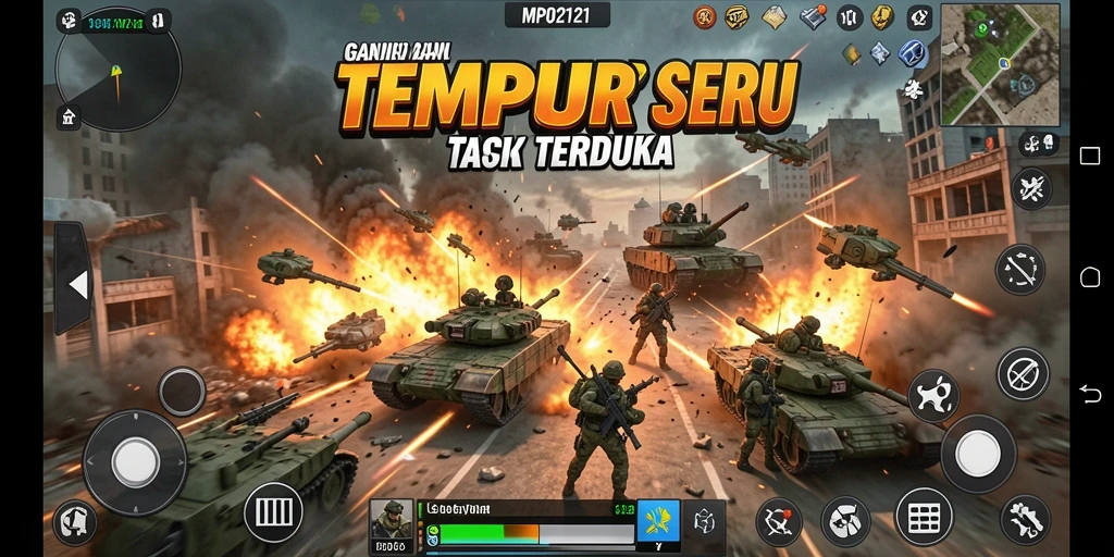 Screenshot MPO2121 menampilkan aksi seru di medan tempur TPS.