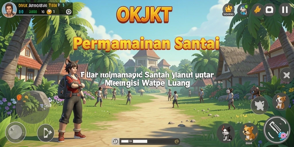 Tampilan permainan OKJKT dengan gameplay yang menarik dan karakter unik.