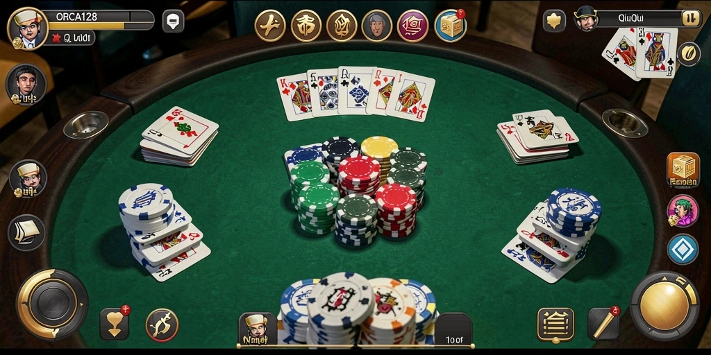 Tampilan gameplay QiuQiu yang mendebarkan di ORCA128.