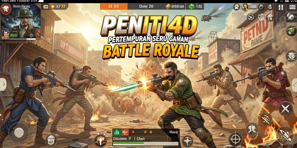 Tangkapan layar <strong>PENITI4D</strong> menunjukkan intensnya pertempuran di arena Battle Royale.