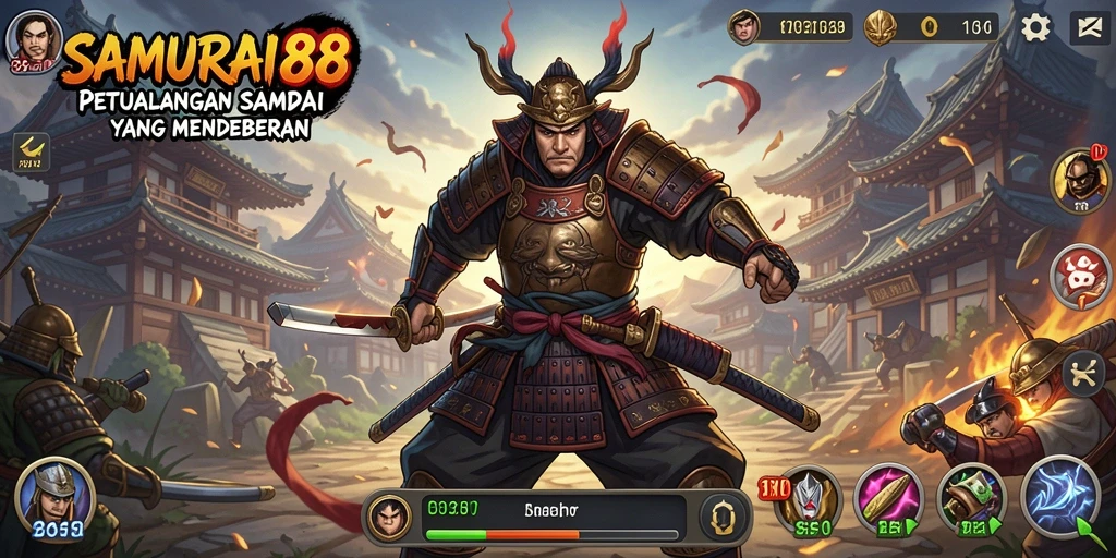 Tampilan gameplay mendebarkan dalam <strong>SAMURAI88</strong> yang penuh aksi.
