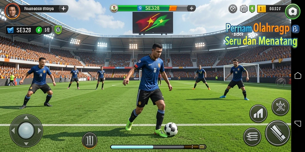 Screenshot SE328 menunjukkan aksi mendebarkan dalam permainan olahraga.
