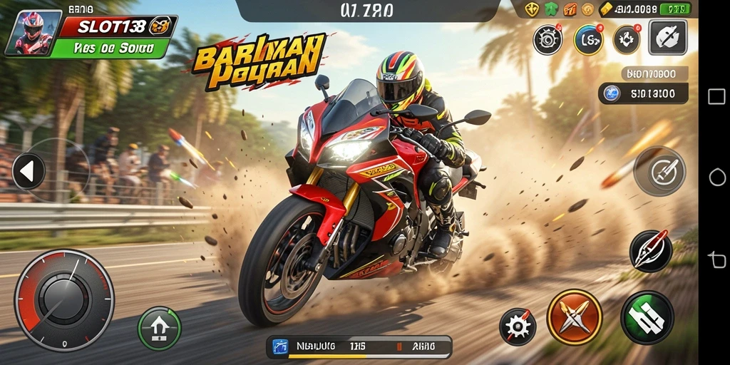 Gameplay seru di SLOT138 dengan balapan motor yang menegangkan.