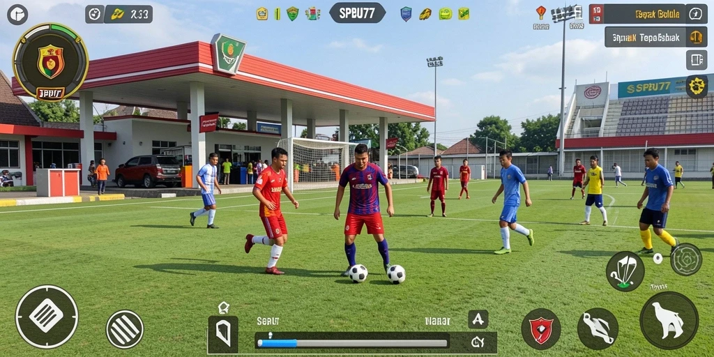 Gameplay menarik di SPBU77 dengan aksi sepak bola yang mendebarkan.