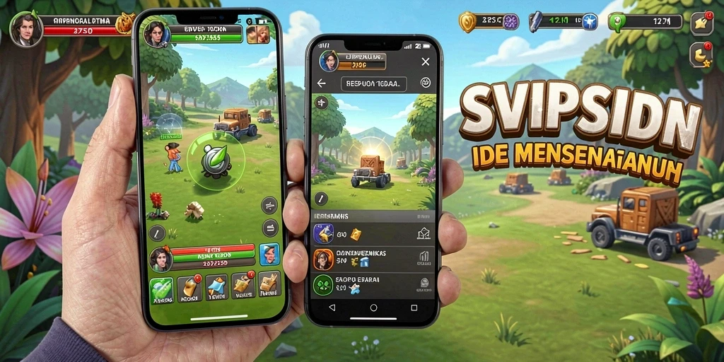 Screenshot gameplay SVIPSIDN menunjukkan karakter dalam aksi Idle.