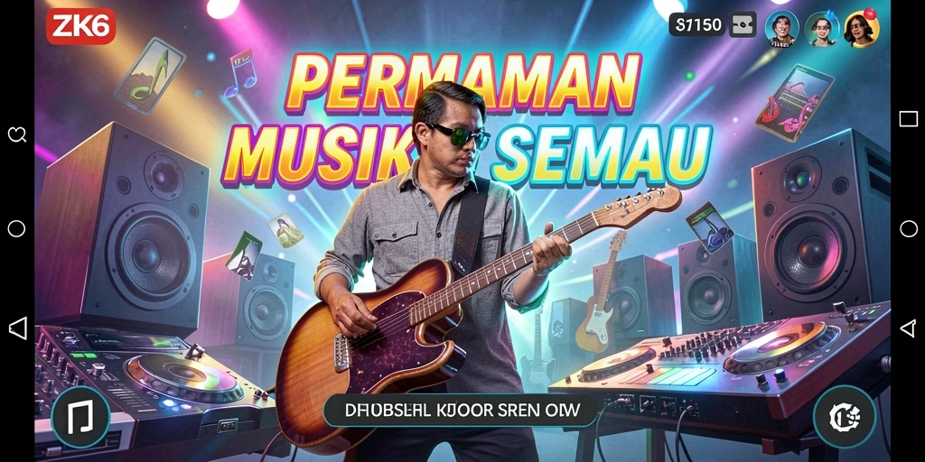 Tampilan gameplay seru dengan berbagai tantangan musik.
